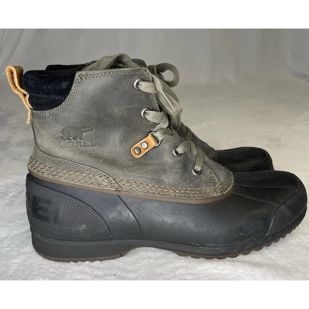 Sorel Men's Size 10 Green Black Ankeny Waterproof Duck Boots NM2101-326